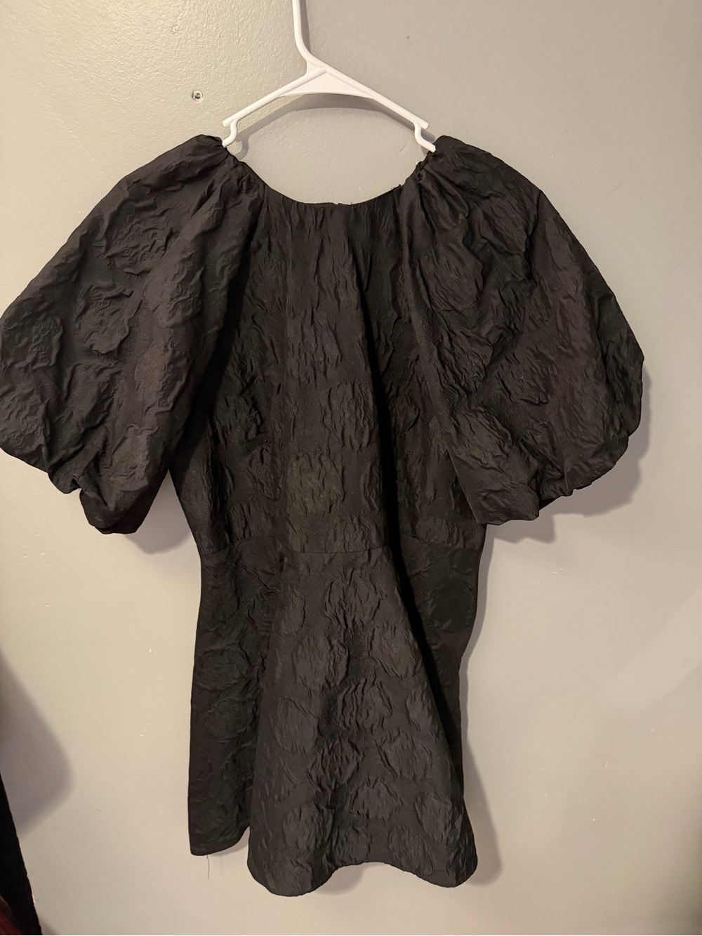 H&M Black Puff-Sleeve Mini Dress